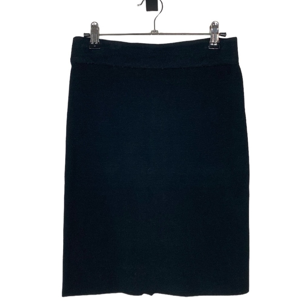Dex black knit skirt adjustable silver slit zipper